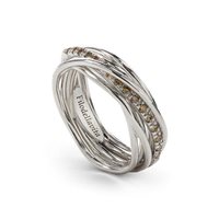 Anello Rubinia Donna Rock Collection Filo Della Vita in Argento Diamante 0.21 Ct AN7ABR-14 - AN7ABR-14